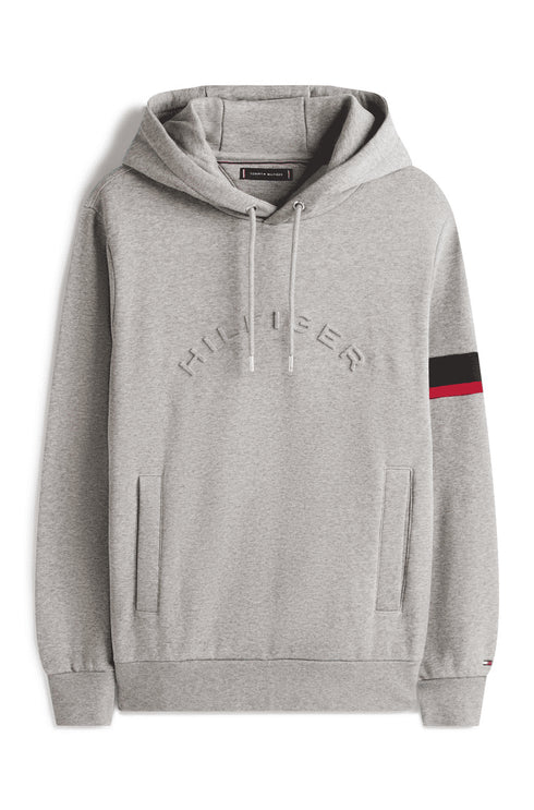 Felpa con cappuccio con logo in rilievo e interno in pile